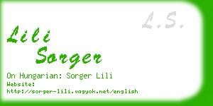 lili sorger business card